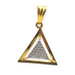 Adorable Gold Pendant Set in Triangle shape with Zerkons and Beautiful Design